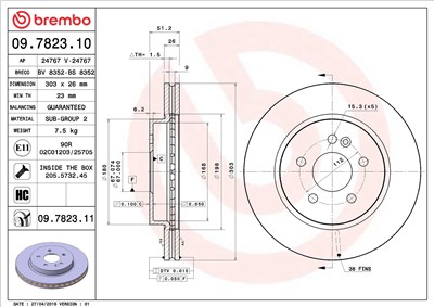 BREMBO 09.7823.11 EAN: 8020584032879.