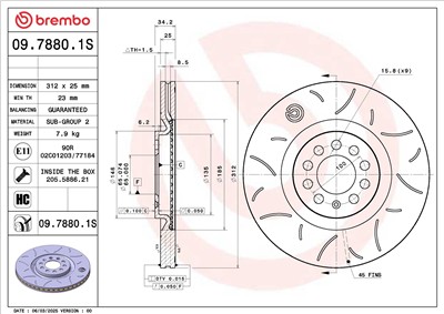 BREMBO 09.7880.1S EAN: 8020584343050.
