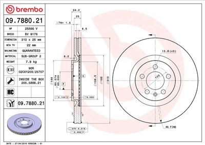 BREMBO 09.7880.21 EAN: 8020584788028.