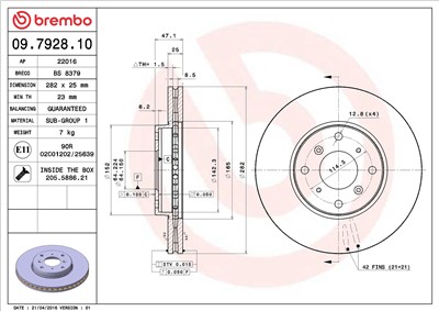 BREMBO 09.7928.10 EAN: 8020584792810.