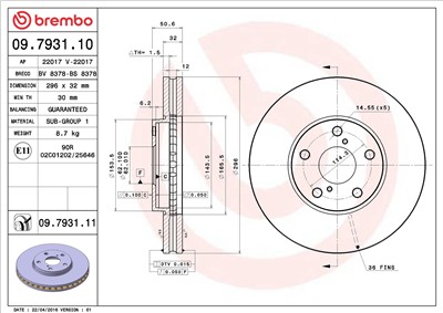 BREMBO 09.7931.11 EAN: 8020584031032.