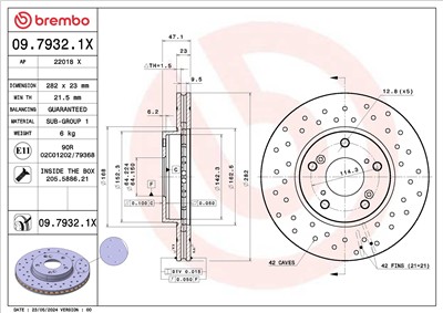 BREMBO 09.7932.1X EAN: 8020584340363.