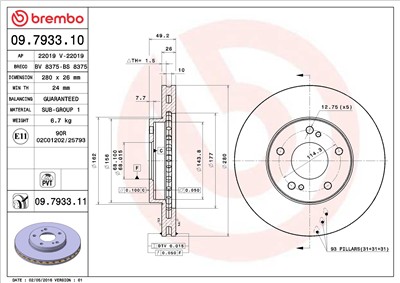 BREMBO 09.7933.11 EAN: 8020584216125.