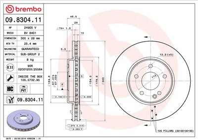 BREMBO 09.8304.11 EAN: 8020584012062.