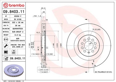 BREMBO 09.8403.11 EAN: 8020584840313.