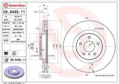 BREMBO 09.8485.11 EAN: 8020584848517.