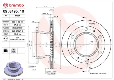 BREMBO 09.8495.10 EAN: 8020584849514.