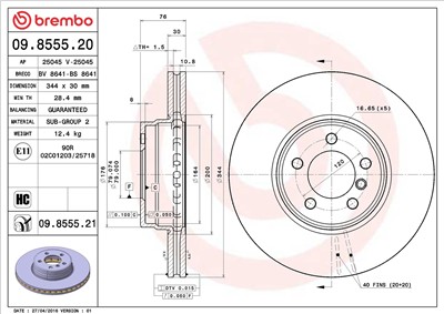 BREMBO 09.8555.21 EAN: 8020584028322.