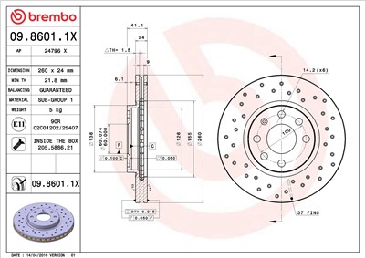 BREMBO 09.8601.1X EAN: 8020584217412.