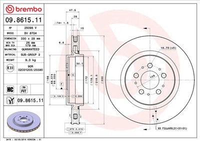 BREMBO 09.8615.11 EAN: 8020584861516.