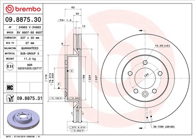 BREMBO 09.8875.31 EAN: 8020584017234.