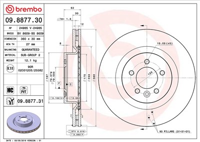 BREMBO 09.8877.31 EAN: 8020584025710.