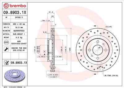 BREMBO 09.8903.1X EAN: 8020584212585.