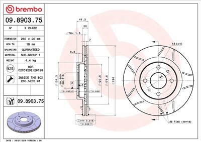 BREMBO 09.8903.75 EAN: 8020584013328.