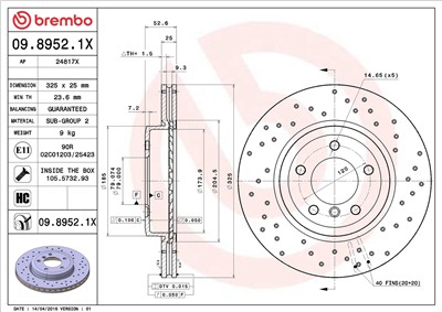 BREMBO 09.8952.1X EAN: 8020584212592.