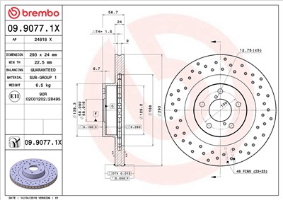 BREMBO 09.9077.1X EAN: 8020584212608.