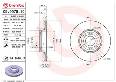 BREMBO 09.9078.10 EAN: 8020584907818.