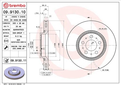 BREMBO 09.9130.11 EAN: 8020584013823.