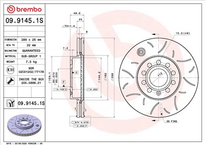 BREMBO 09.9145.1S EAN: 8020584348888.