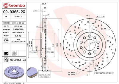 BREMBO 09.9365.2X EAN: 8020584217559.