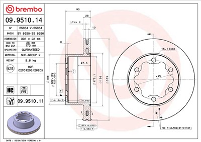 BREMBO 09.9510.14 EAN: 8020584951019.