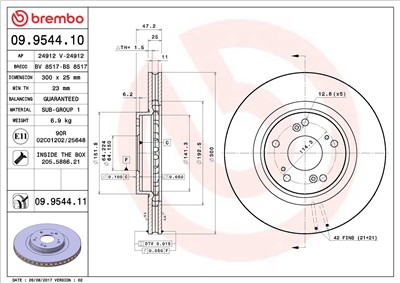 BREMBO 09.9544.11 EAN: 8020584225059.