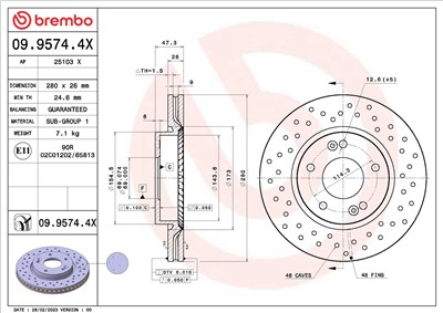 BREMBO 09.9574.4X EAN: 8020584324493.