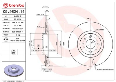 BREMBO 09.9624.14 EAN: 8020584962411.