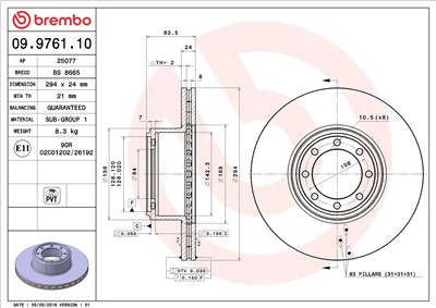 BREMBO 09.9761.10 EAN: 8020584976111.