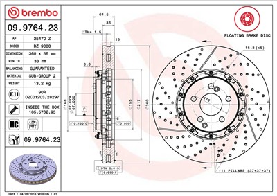 BREMBO 09.9764.23 EAN: 8020584976425.