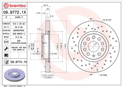 BREMBO 09.9772.1X EAN: 8020584212677.