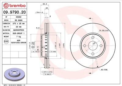 BREMBO 09.9790.20 EAN: 8020584979020.