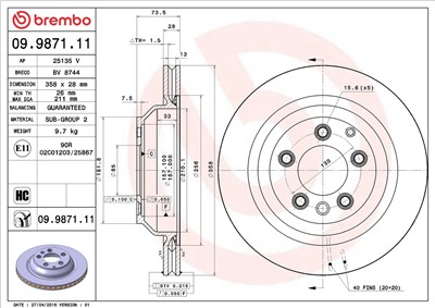 BREMBO 09.9871.11 EAN: 8020584987117.