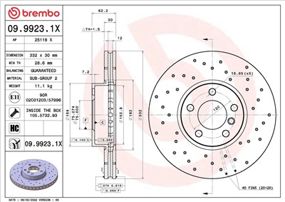 BREMBO 09.9923.1X EAN: 8020584320129.