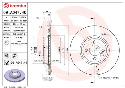 BREMBO 09.A047.41 EAN: 8020584030509.