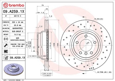 BREMBO 09.A259.1X EAN: 8020584217597.