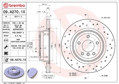 BREMBO 09.A270.1X EAN: 8020584217672.