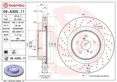 BREMBO 09.A300.11 EAN: 8020584018415.