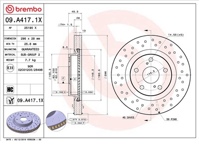 BREMBO 09.A417.1X EAN: 8020584225448.