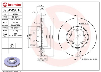 BREMBO 09.A529.10 EAN: 8020584033616.