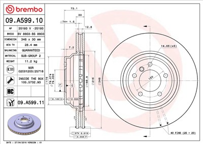 BREMBO 09.A599.11 EAN: 8020584023167.