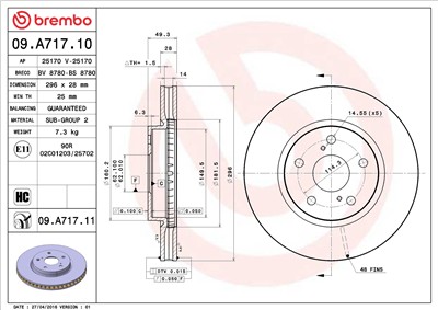 BREMBO 09.A717.11 EAN: 8020584032947.