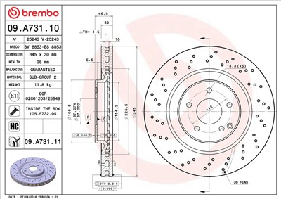 BREMBO 09.A731.11 EAN: 8020584028766.