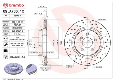 BREMBO 09.A760.1X EAN: 8020584226407.