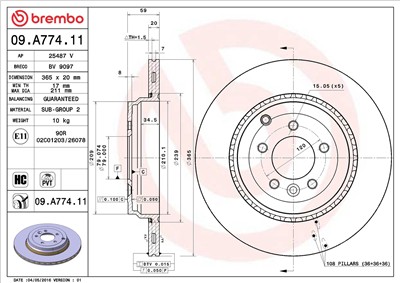 BREMBO 09.A774.11 EAN: 8020584223697.
