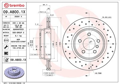 BREMBO 09.A800.1X