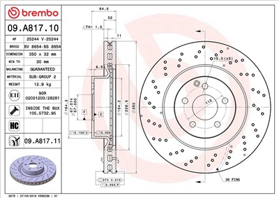 BREMBO 09.A817.11 EAN: 8020584028803.