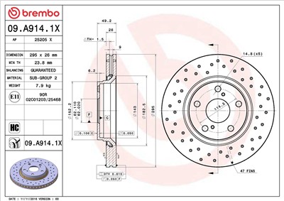 BREMBO 09.A914.1X EAN: 8020584227268.
