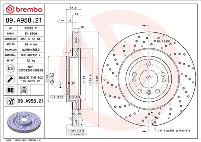 BREMBO 09.A958.21 EAN: 8020584039236.