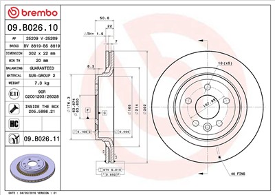 BREMBO 09.B026.11 EAN: 8020584025963.
